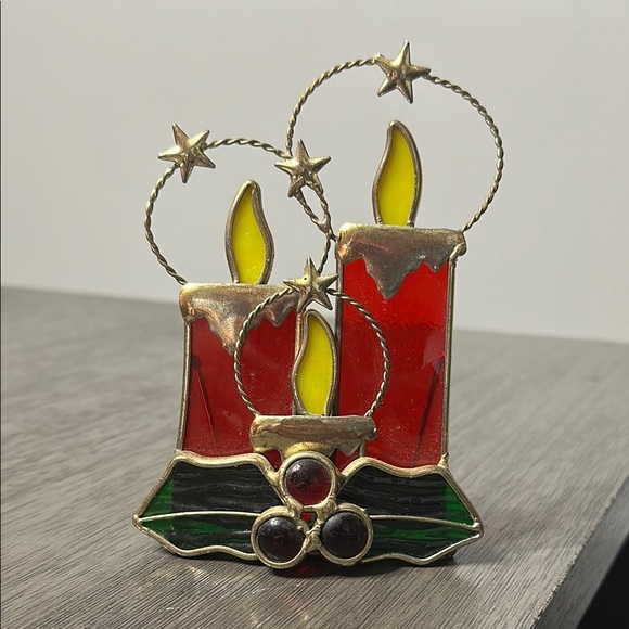 Other - Festive Red and Gold Candle Ornament